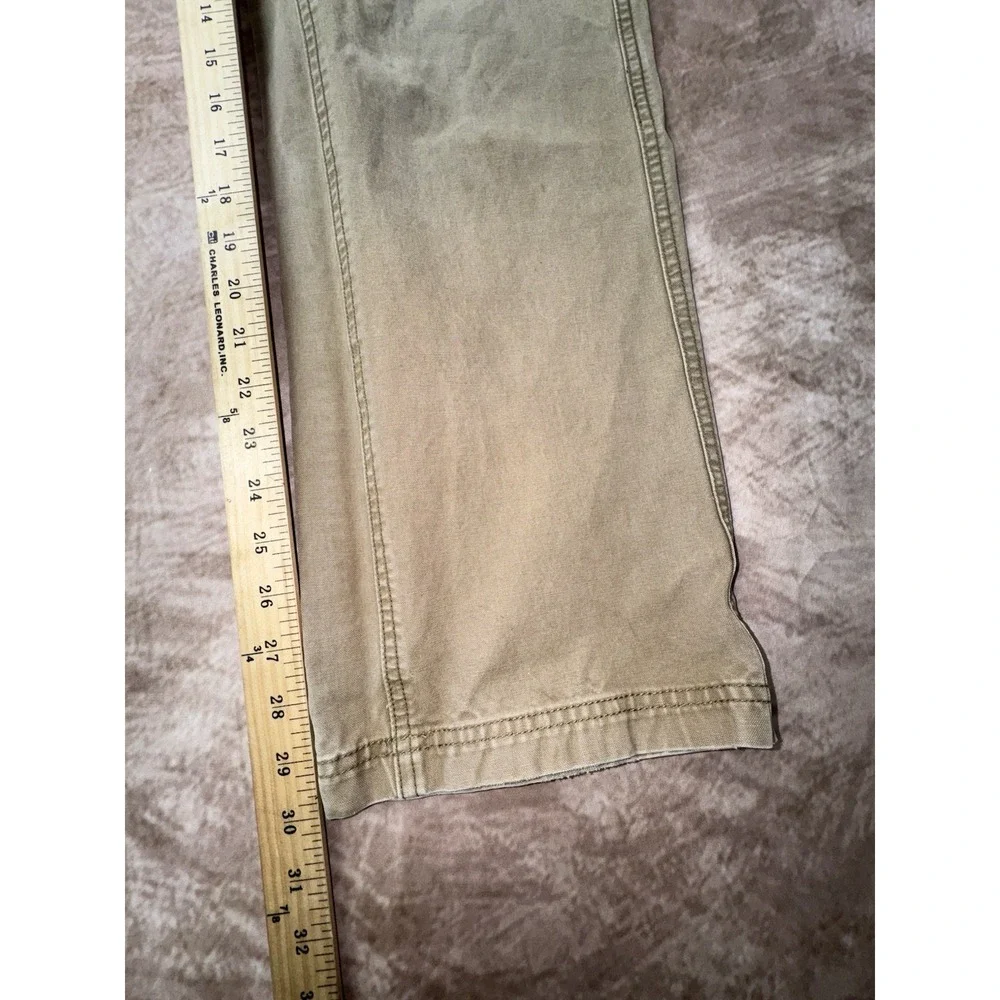 90s Eastern Mountain Sports Mens 31 X 30 Hiking Pants Brown Canvas Belted Cargo